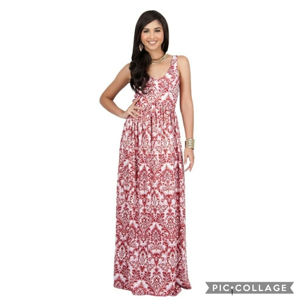 Sleeveless Printed Summer Sun Maxi Dress